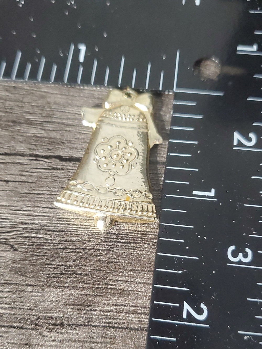 Gold Tone Polished Bell Pendant - Women Jewelry P540 - Picture 3 of 3